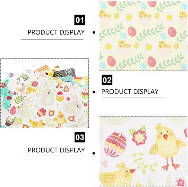 10 stk. påske patchwork bomuldsstofplader 25x25 cm DIY quiltstof