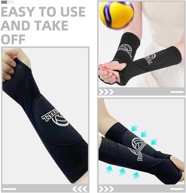 1 par volleyball-armærmer Kompressionsstøtte til sportstræning Åndbart elastisk design
