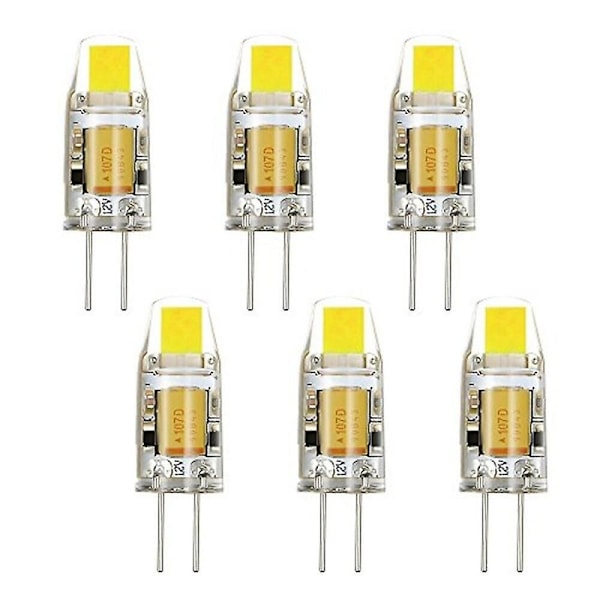 6 stk G4 2W 1LED Dimmbare Maislys AC12VDC12V Hvit Varmt
