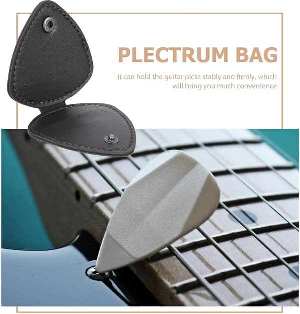 Bærbar gitarplekterholder Plectrum-veske laget av solid syntetisk materiale
