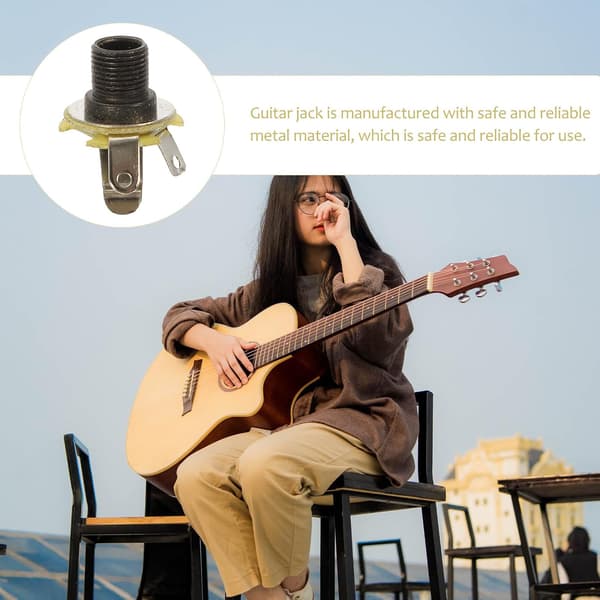 2 st gitarrjackbyte 6.35 gitarrinputjack metallinstrumenttillbehör