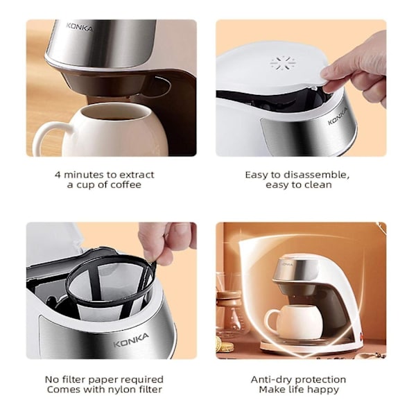 Konka Enkelt-Server Kaffemaskin Termisk Dryppmaskin