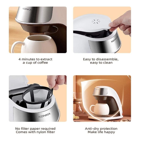 Konka Enkelt-Server Kaffemaskine Termisk Dryp Maskine