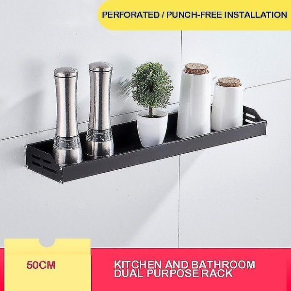 50 cm Veggmontert Kjøkkenhylle i Aluminium, Multifunksjonell