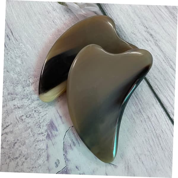 Horn Dolphin Gua Sha Skrapbräda 0,5-0,6 cm Tjock Triangulär Ansikts- och Kroppsmassageverktyg
