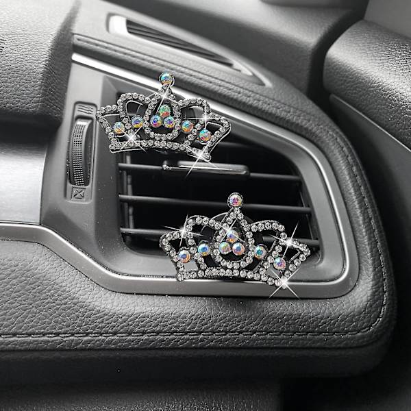 Bling Bil Luftfräschare Ventilklipp, Bling Crown Bil Aromaterapi Avgas Klipp Ventilation Klipp