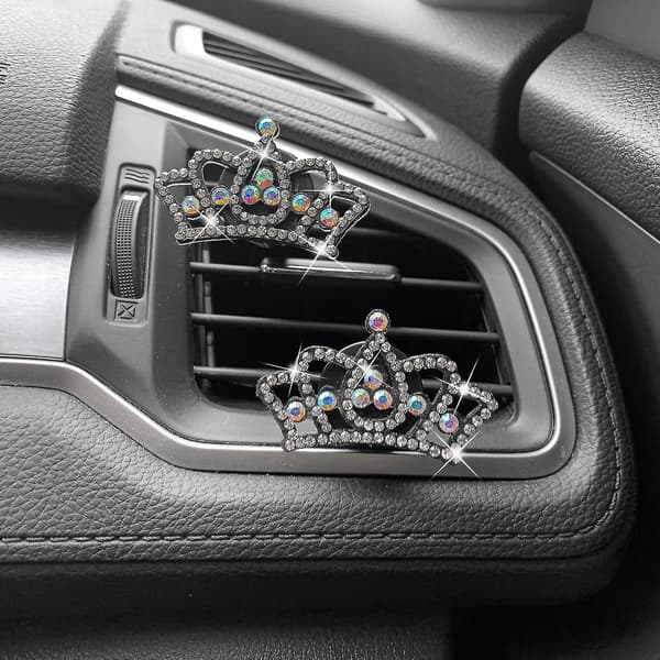 Bling Bil Luftfrisker Ventilasjonsklips, Bling Krone Bil Aromaterapi Avtrekks Klips Ventilasjonsklips