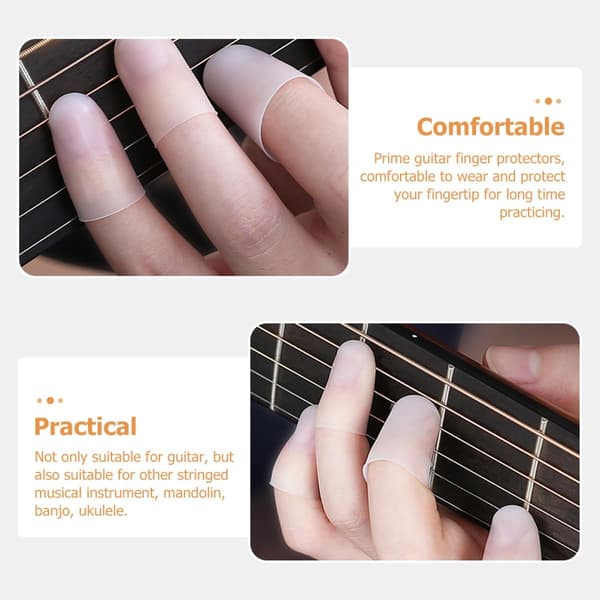 Silikon gitarr fingerskydd för gitarr- och banjospelare, bekväma och flexibla fingerspetsar