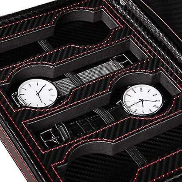 Watch Storage Box 8 Slot Watch Display Stand Case Läderfavoriter Black