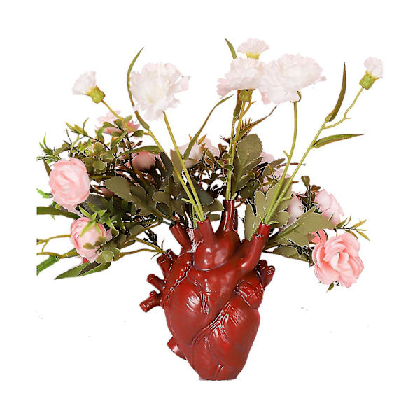 Hjertevase Resin Skulptur Kreativ Form Skrivebordsdekor