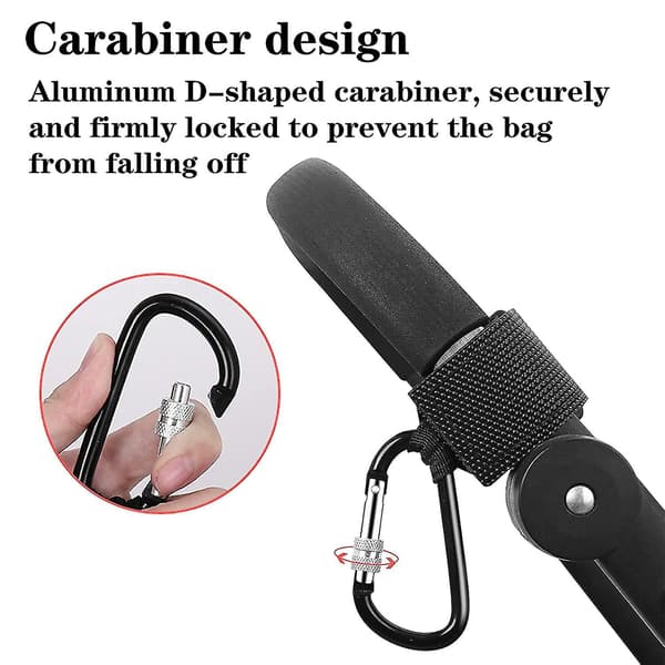 Vagnkrokar, Vagnväskkrokar med Lås, 2-pack Karabiner, Fästning