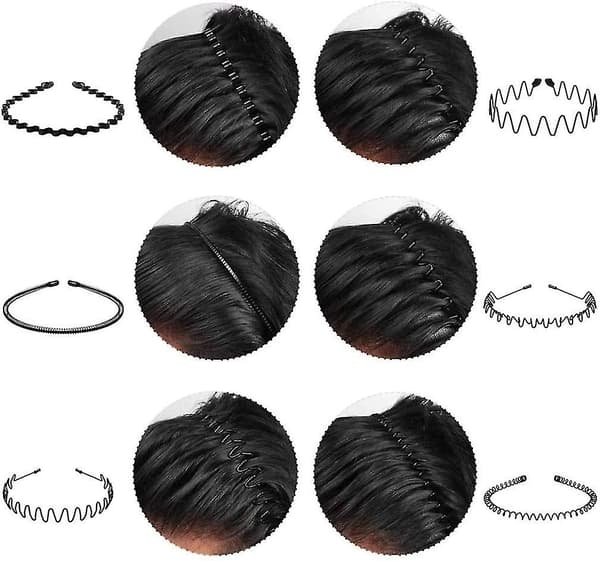 Metallhårband Unisex Hårtillbehör Variation Unisex6pcs-svart