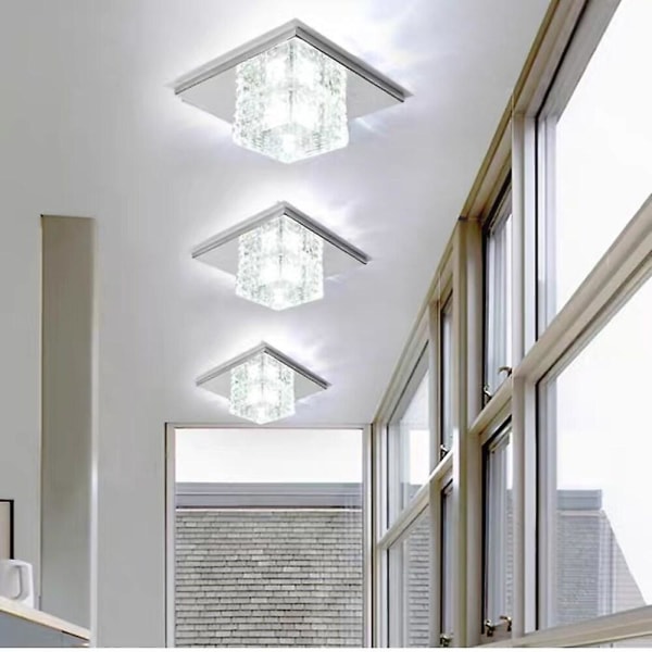 12cm LED Taklampe Krystall Moderne Flush Mount Metall