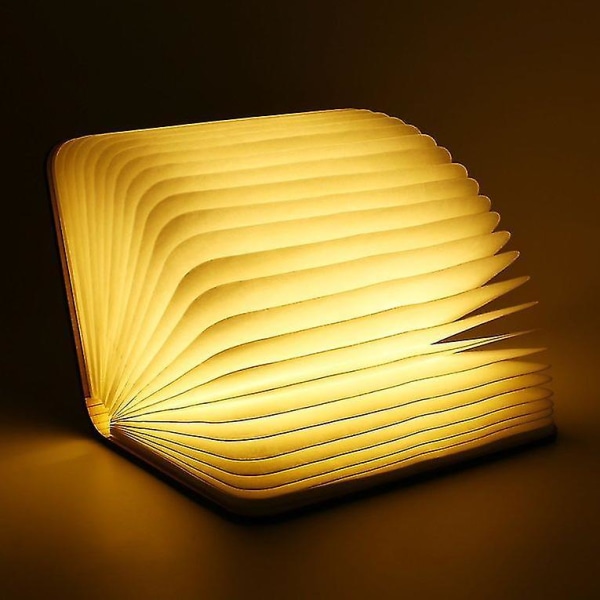 Creative Wooden Led Book Light Magnetisk Sammenleggbar Usb Oppladbar