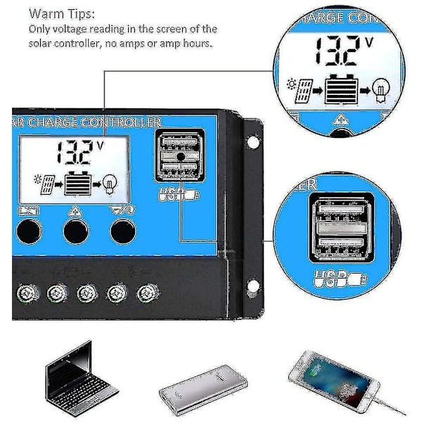 10A Laderegulering Solpanelregulator 12V/24V