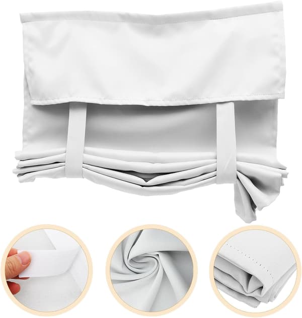 Vit polyester sovrumsfönstergardin med värmeisolering och mörkläggningsfunktioner