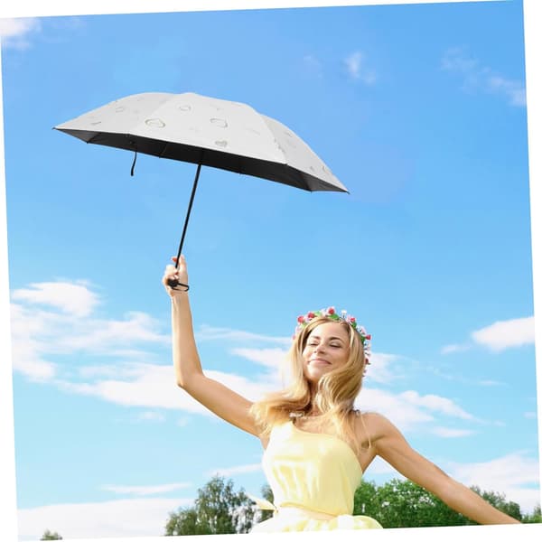 Sammenfoldelig paraply til rejser Kompakt sol til kvinder UV-beskyttelse parasol regnslag