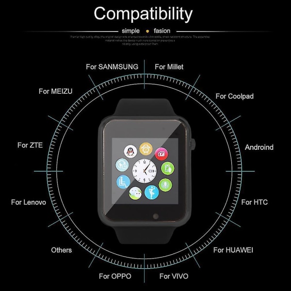 Bluetooth Smart Watch Android-telefon Stegräkning Sport