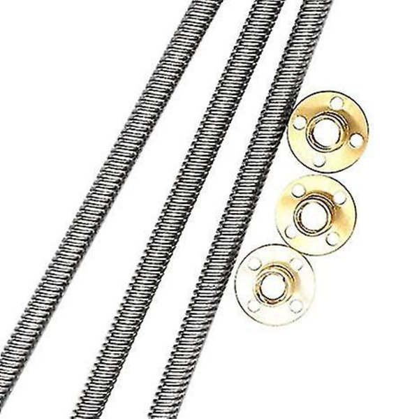 3D-printerdeler Trapesgevind T8 Ledningsskrue Stang Messingmutter