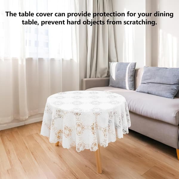 Blonde duk rund duk 120 cm diameter polyester rustikk elegant design beskytter skrivebordet