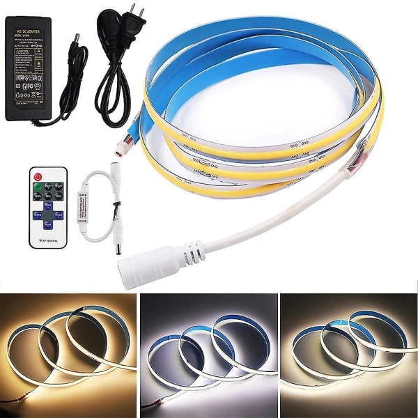 2m COB LED-remsa med 640 lysdioder, 12V, för skåp