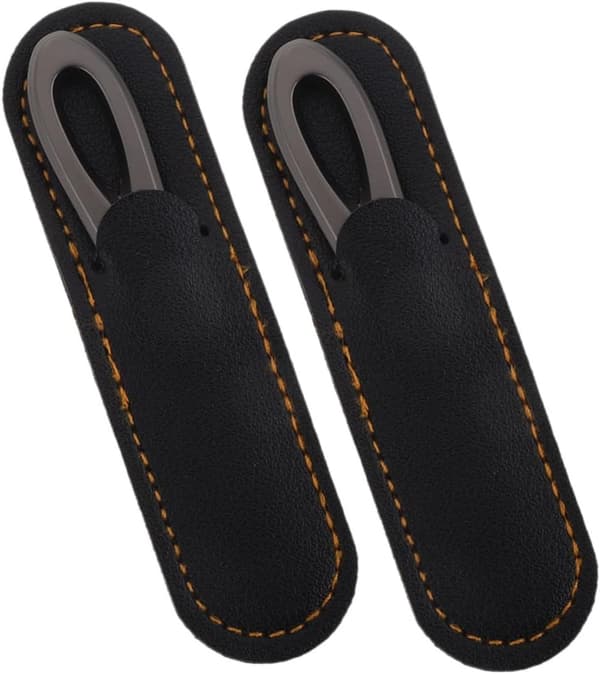 2 sæt dobbeltsidet neglefil Pu etui neglebuffere i rustfrit stål