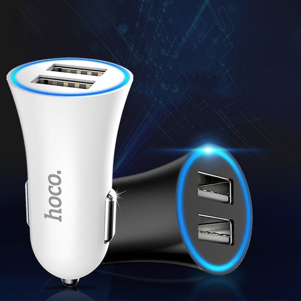 Hoco Smart Biloplader Dual USB LED Bærbar