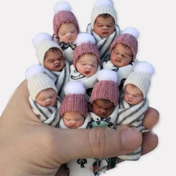 Mini Resin Babyer 7 cm Lang Miniature Dejlig Sovende Baby Figur Til Samlere Gaver Børn Børn Pige