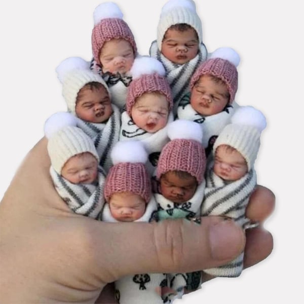 Mini Resinbebisar 7cm Långa Miniatyr Söta Sovande Bebisfigurer För Samlare Gåvor Barn Flickor