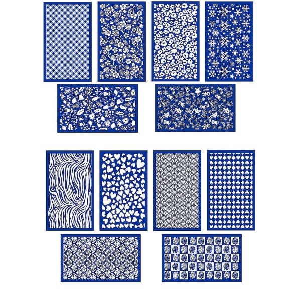 6 stk Genanvendelige Silk Screen Stencils Polymer Clay Øreringe