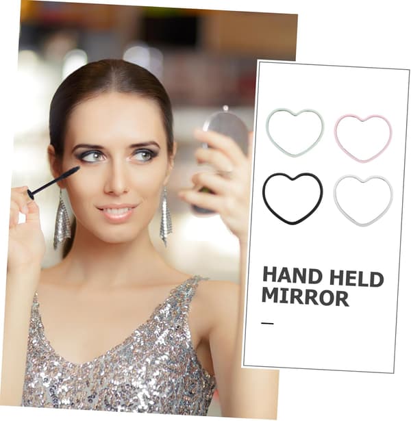 Hjerteformet Kompaktspejlsæt 4 stk. Mini Håndholdte Makeupspejle Bærbare Små