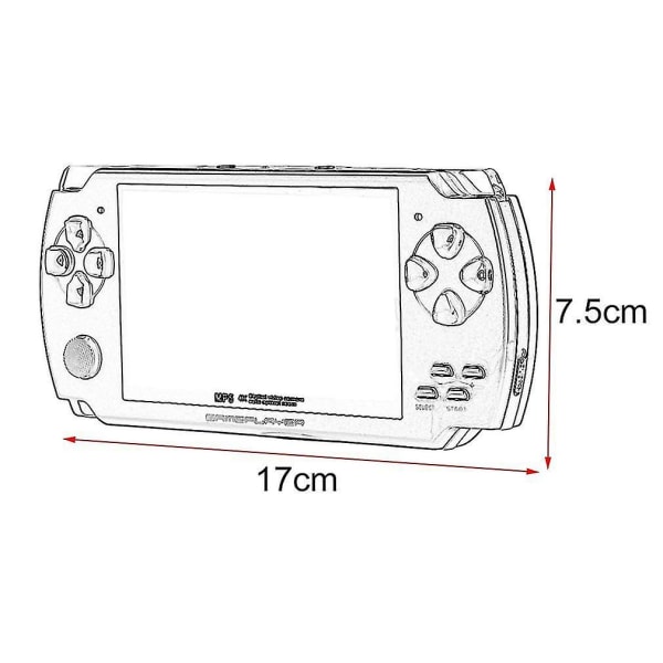 Bärbar 4,3-tums TFT-skärm handhållen videospelskonsol