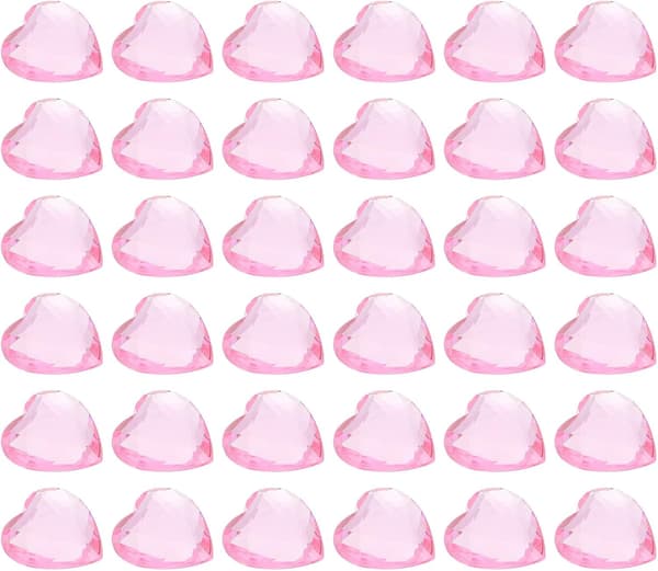 100 stk. akryl 3D hjerteformede kuler lys rosa 2,5 cm DIY Valentinsdagdekor