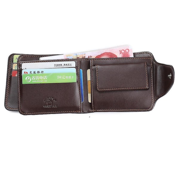 European American Men Short Pu Leather Wallet