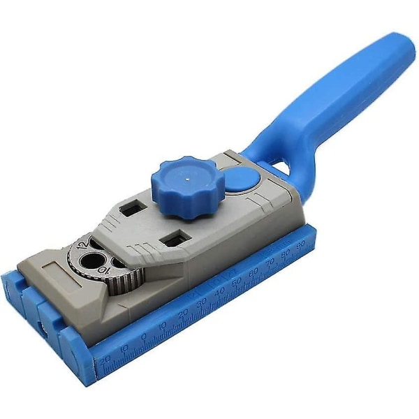 Pocket Hole Jig System Kit, Drilling Positioner Borrguide för träborrning Doweling Träbearbetning Hålsåg Gör-det-själv Snickeri Set(blå)