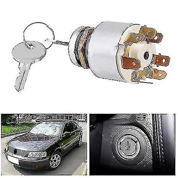 Universal Tändningslås Nyckelbrytare Traktor Tändningsbrytare Tändningsbrytare Kontakt Tändningskontrollbrytare Universal Motorstartbrytare Med 2 Nycklar F
