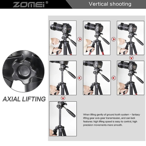 Portabel Aluminium SLR Stativ Kulhuvud Väska för DSLR