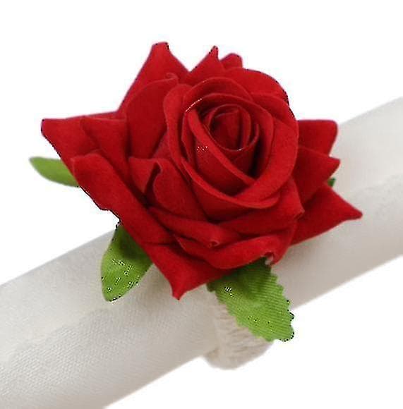 Handgjorda Blomster Servett Ringar Set om 6