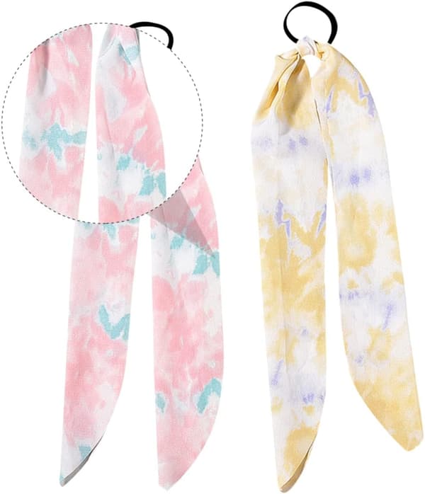 4 stk. spiralhårstrikker, silkescrunchie, hårpinne, silkehette, elegant hodeplagg