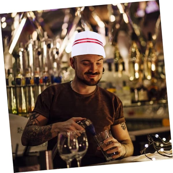 5 st engångs kockmössor i papper för catering Unisex matlagningsmössa för restaurangköks personal