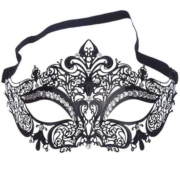 Lady Of Luck Venezia-masker, Metallisk Maskerademaske for Kvinner, Laserskjært Festmaske