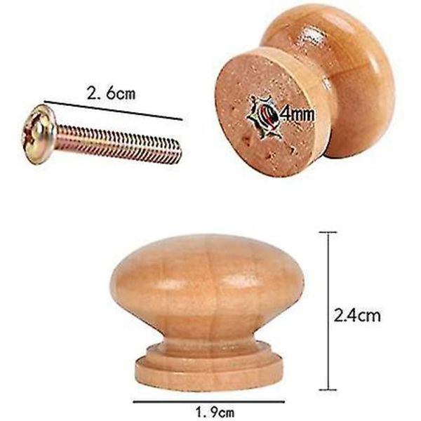 Puukahvat 4 kpl Kalusteet 24mm
