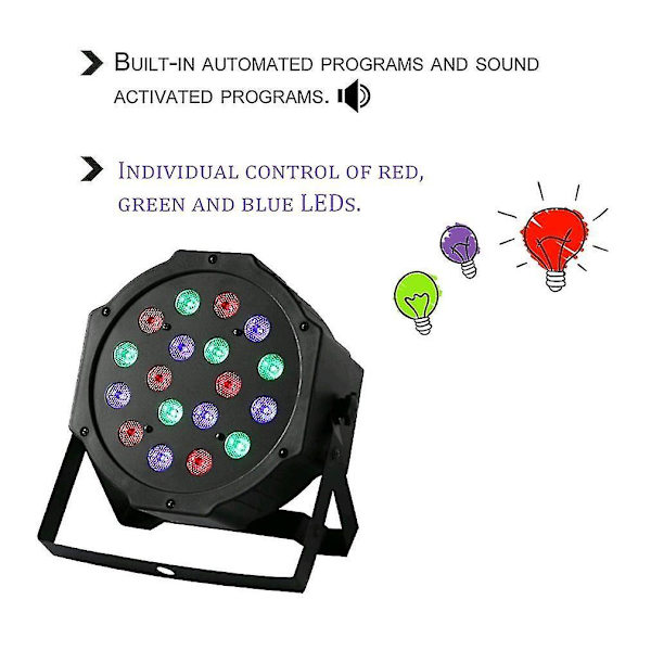18w 18led RGB-blanding Scene Lys 6 Kanaler Party DJ