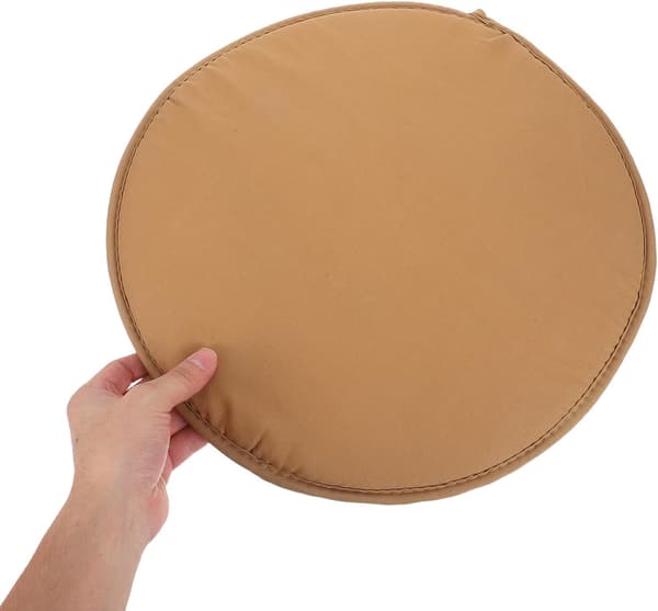 Stolputer til spisestoler, runde 38 cm diameter, tykk svampesetepute med stropper
