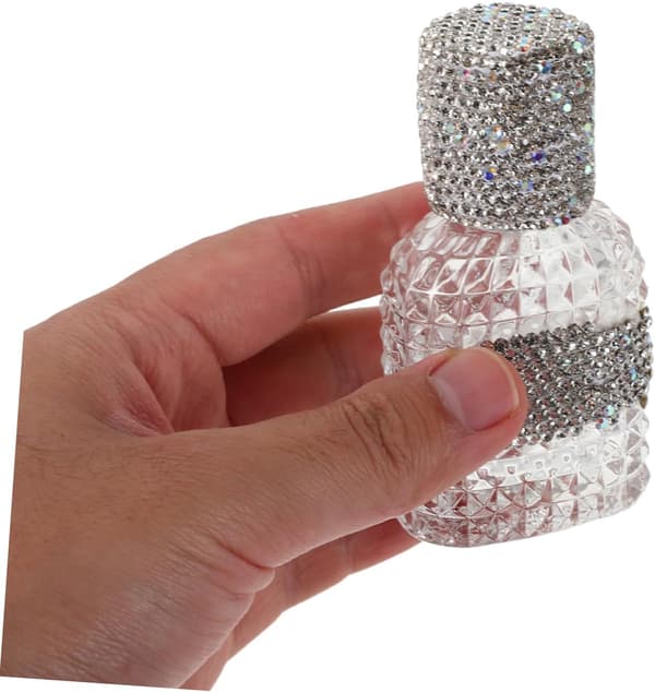 Diamantinfattad bärbar mini-sprayparfymflaska påfyllningsbar tom glas
