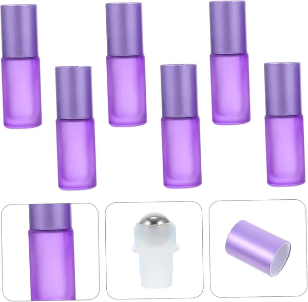 6st Multifunktionella Glasflaskor Frostat Rollerball Flaskor Eterisk Olja Behållare Reserulle