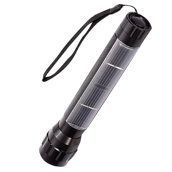 1 stk LED Campinglys Genopladelig Spotlight Solcellelader Campinglanterne Udendørs Lommelygte Blændlys (sort)