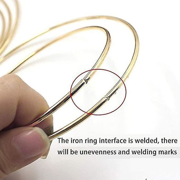 Krans Makrame Gull Ring DIY Håndverksprosjekt Metallringer Dekor