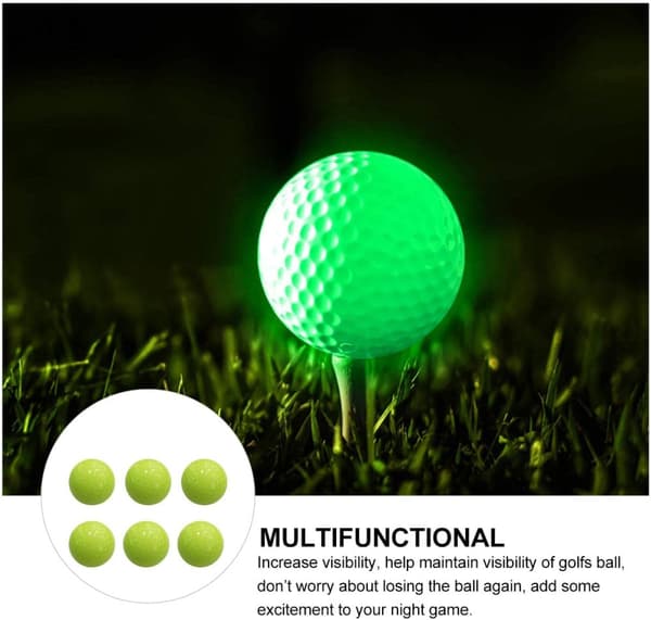 6 stk. fluorescerende golfbolde, der lyser i mørket, nattræningsbolde, bærbare lysende golfbolde