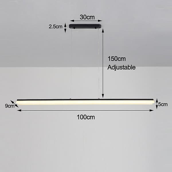 Led Lineær Pendellampe Moderne Sort Guld 100cm Kontor